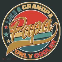 Papa Like A Grandpa Only Cooler Emblem Coaster thumb 2