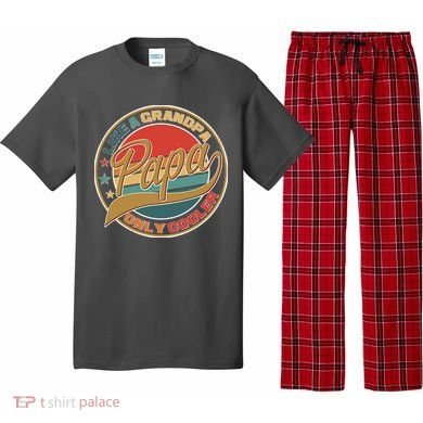 Papa Like A Grandpa Only Cooler Emblem Pajama Set