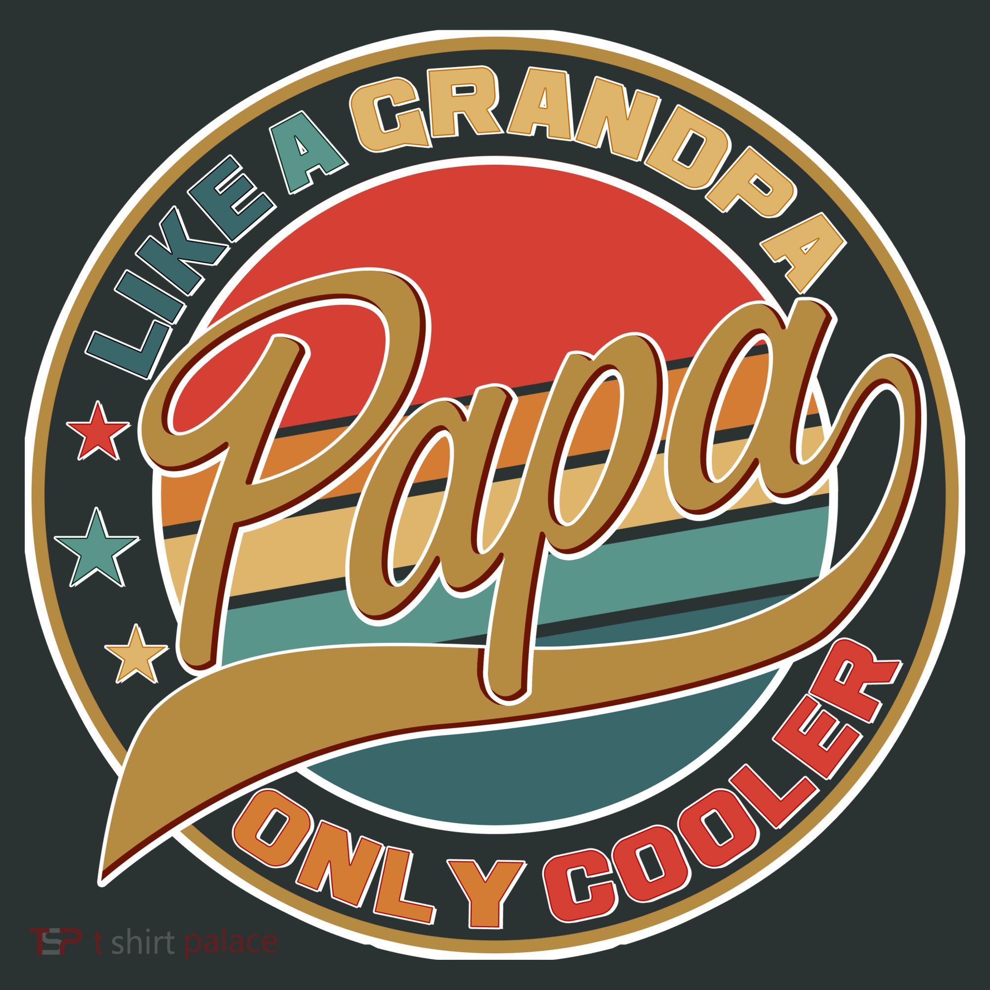 Papa Like A Grandpa Only Cooler Emblem Baby Bodysuit
