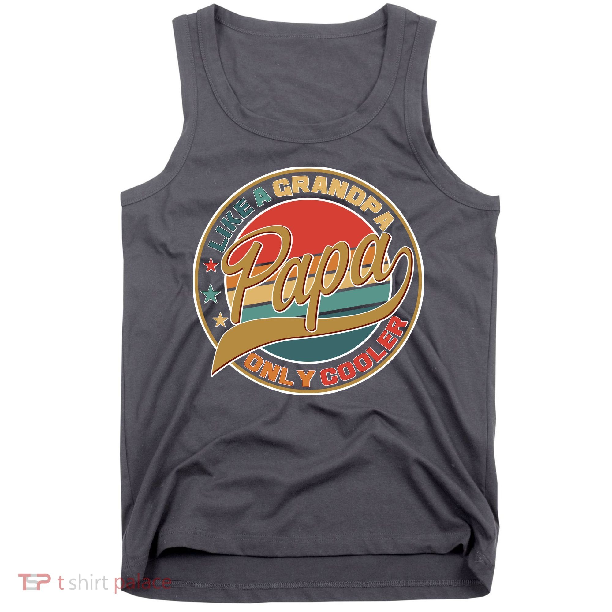 Papa Like A Grandpa Only Cooler Emblem Tank Top