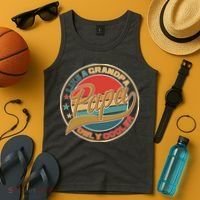 Papa Like A Grandpa Only Cooler Emblem Tank Top thumb 4