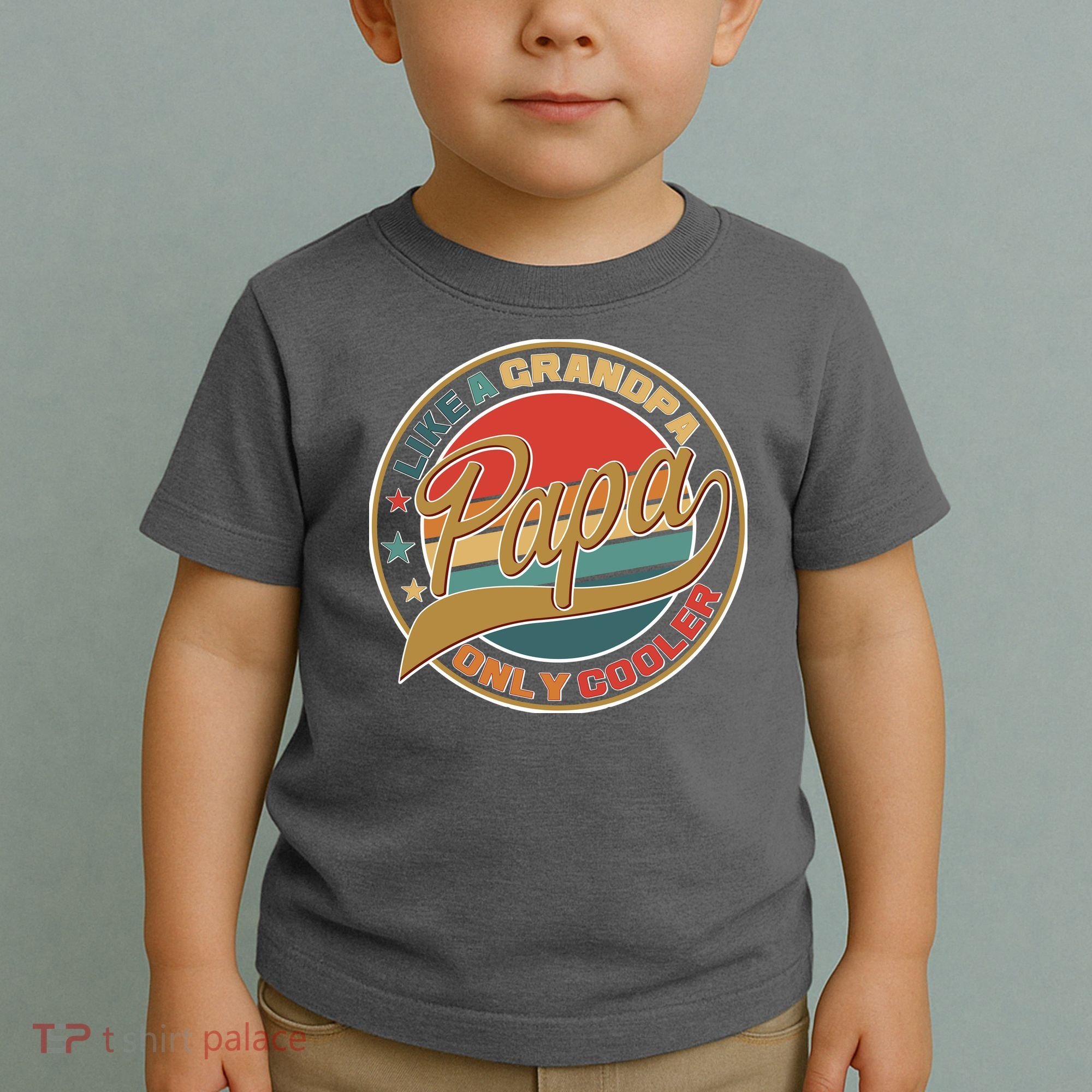 Papa Like A Grandpa Only Cooler Emblem Toddler T-Shirt