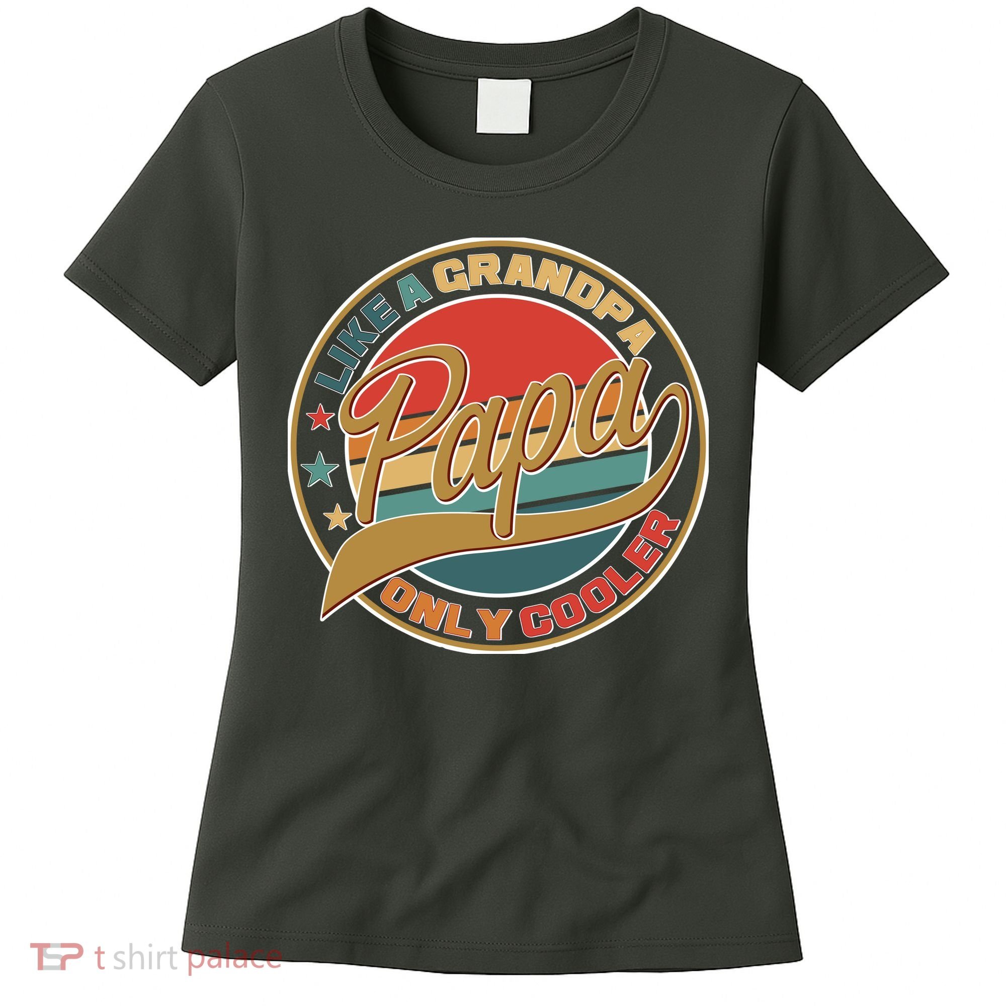Papa Like A Grandpa Only Cooler Emblem Women's T-Shirt