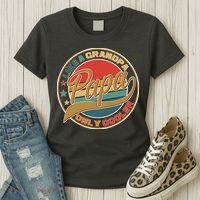 Papa Like A Grandpa Only Cooler Emblem Women's T-Shirt thumb 3