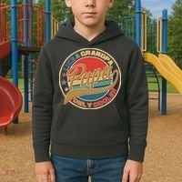 Papa Like A Grandpa Only Cooler Emblem Kids Hoodie thumb 2