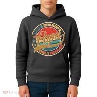 Papa Like A Grandpa Only Cooler Emblem Kids Hoodie thumb 4