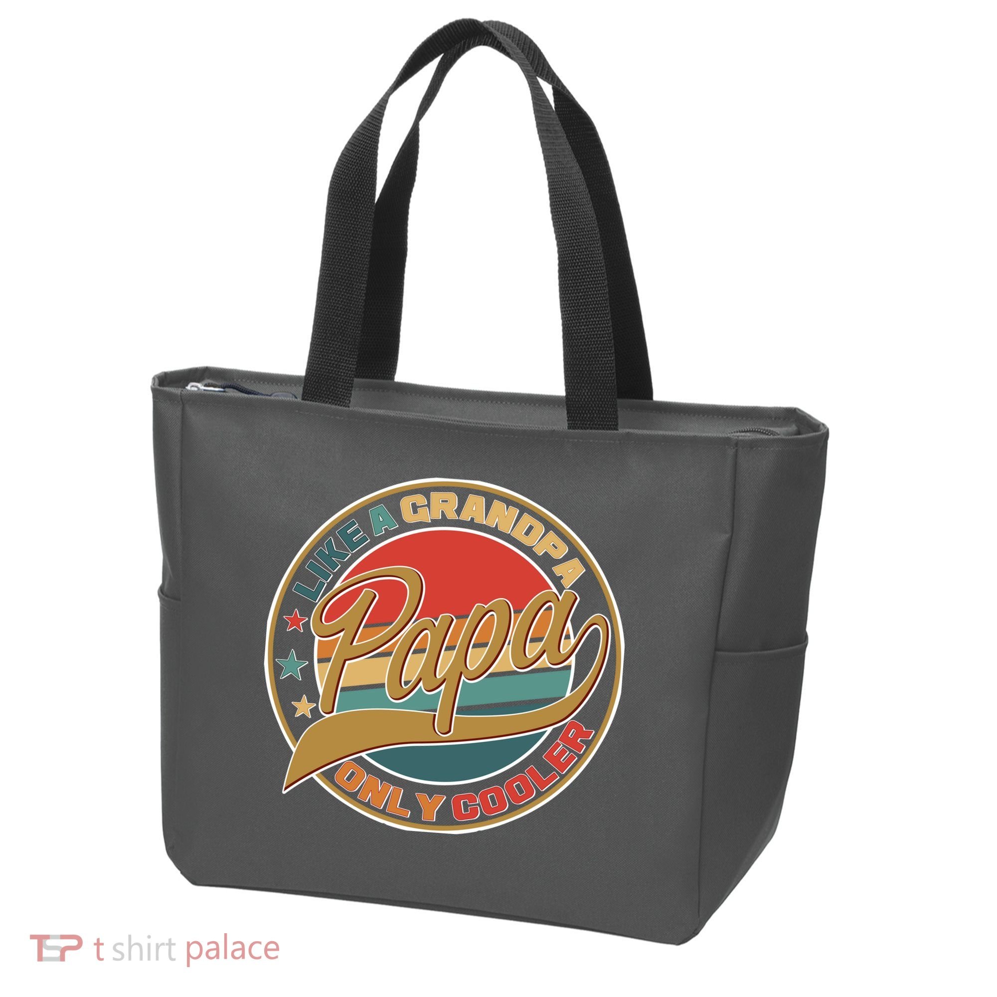 Papa Like A Grandpa Only Cooler Emblem Tote Bag