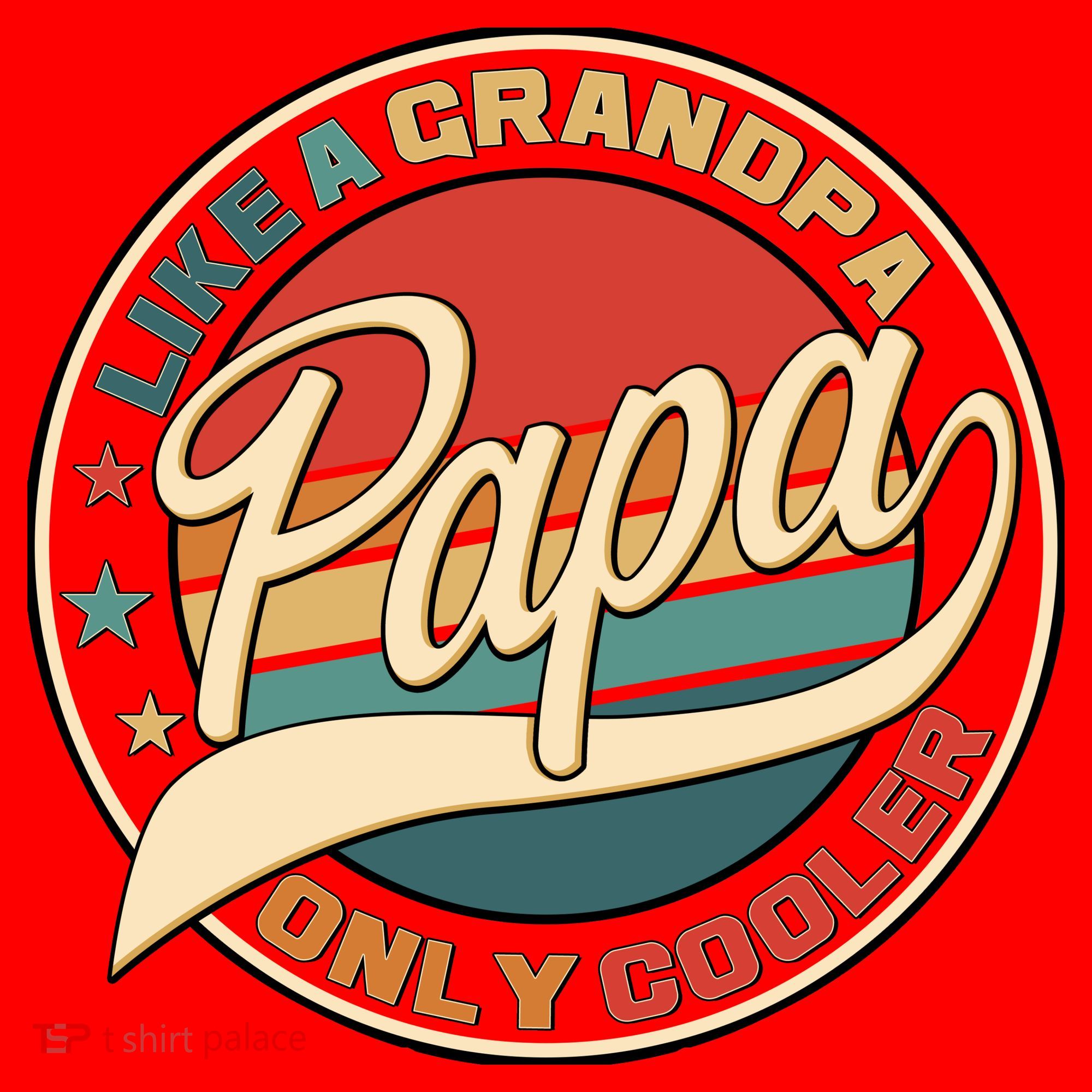 Papa Like A Grandpa Only Cooler Emblem Santa Hat