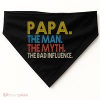 Papa Man Myth The Bad Influence Retro USA-Made Doggie Bandana thumb 0