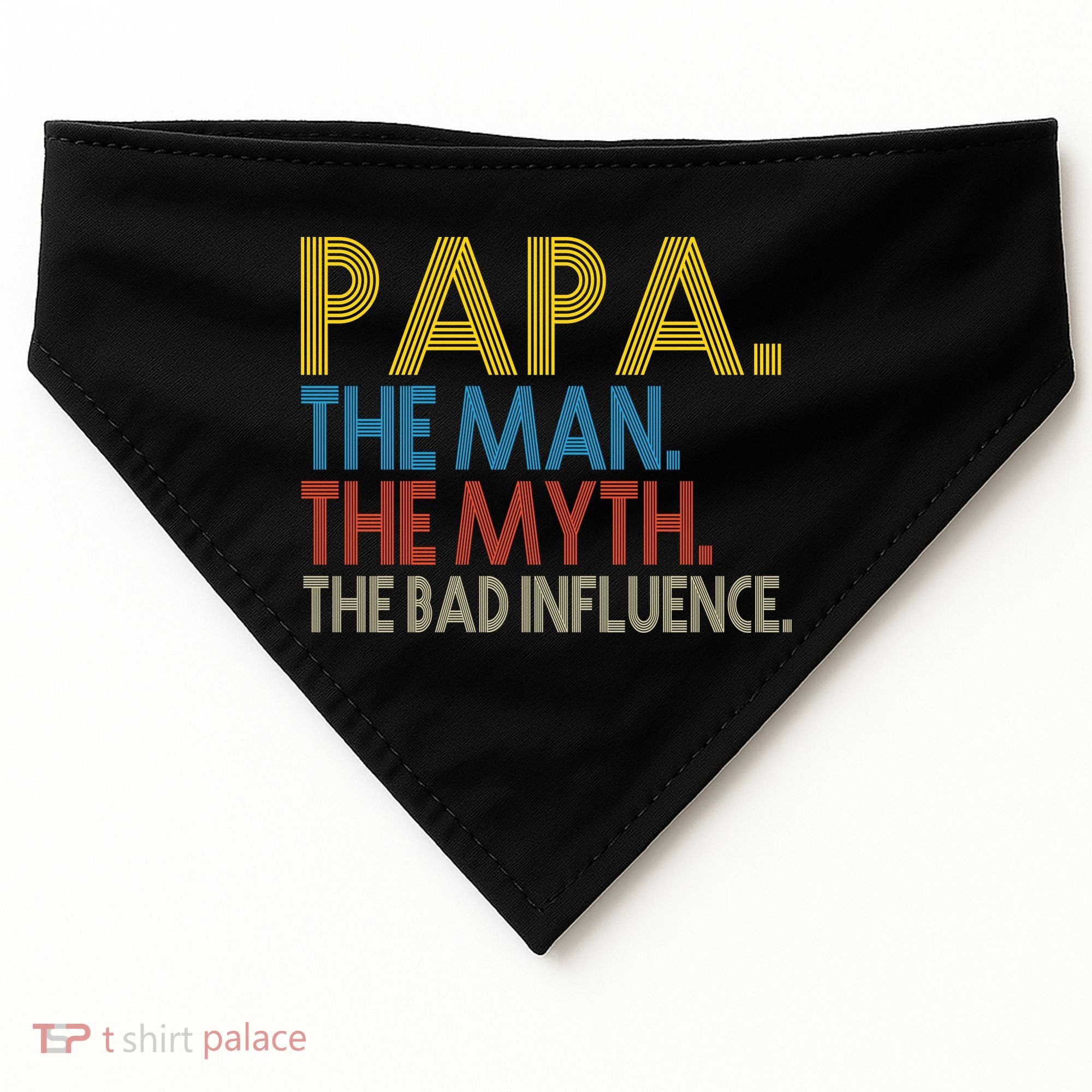 Papa Man Myth The Bad Influence Retro USA-Made Doggie Bandana