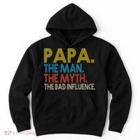 Papa Man Myth The Bad Influence Retro Hoodie thumb 0