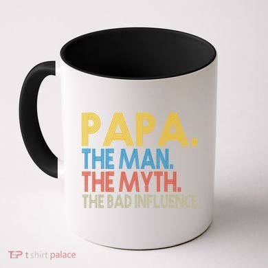 Papa Man Myth The Bad Influence Retro Coffee Mug