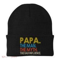 Papa Man Myth The Bad Influence Retro Beanie thumb 0