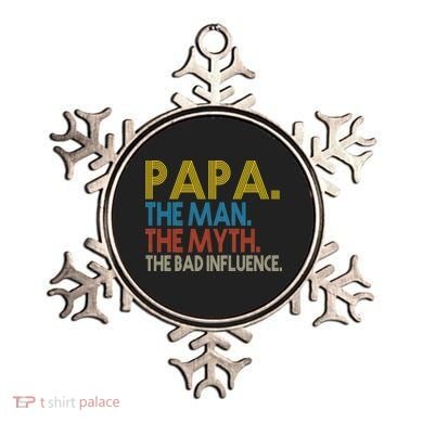 Papa Man Myth The Bad Influence Retro Ornament