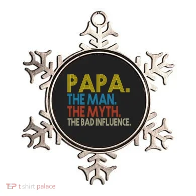 Papa Man Myth The Bad Influence Retro Ornament