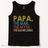 Papa Man Myth The Bad Influence Retro Tank Top thumb 2