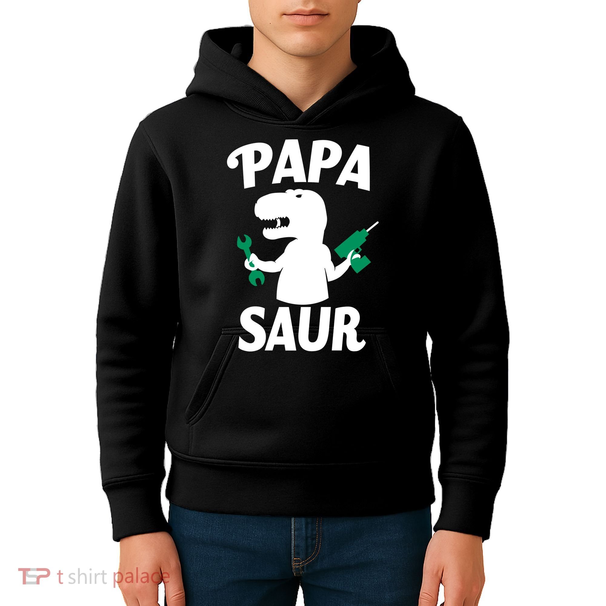 Papa Saur Fix Things Kids Hoodie