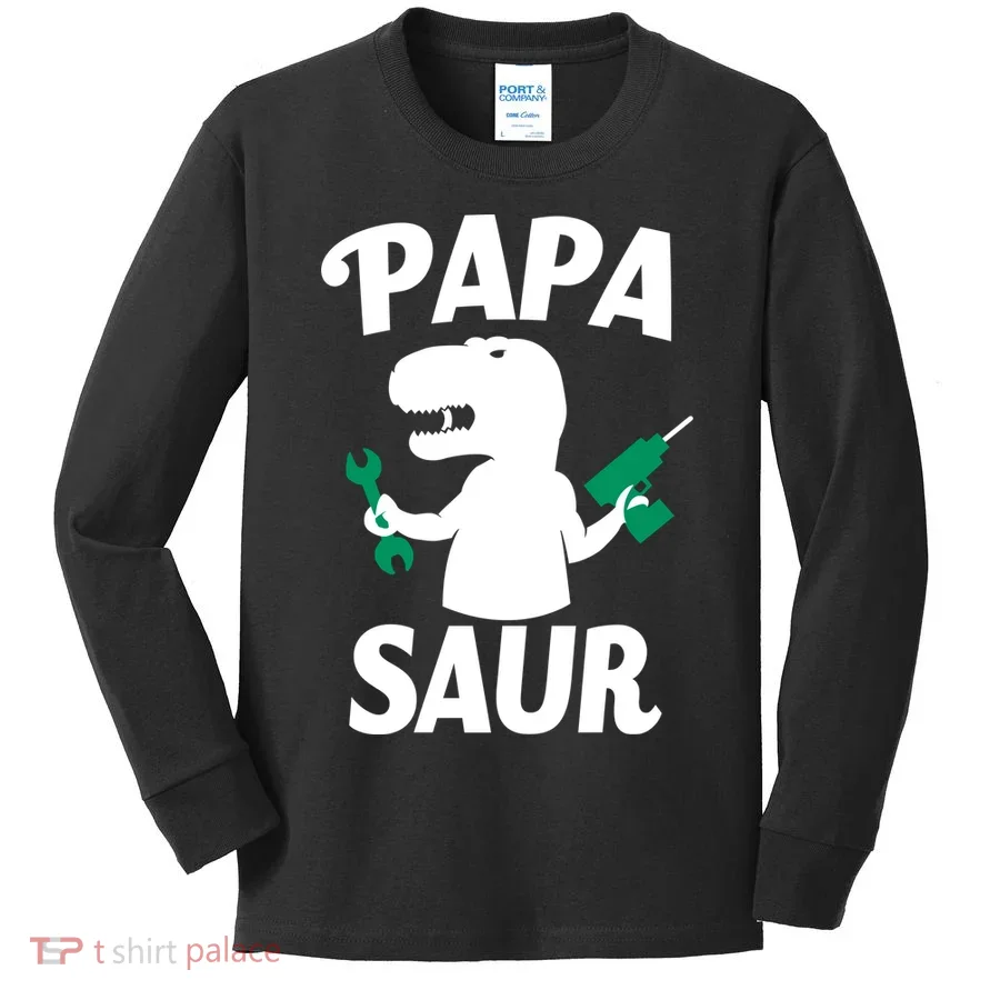 Papa Saur Fix Things Kids Long Sleeve Shirt
