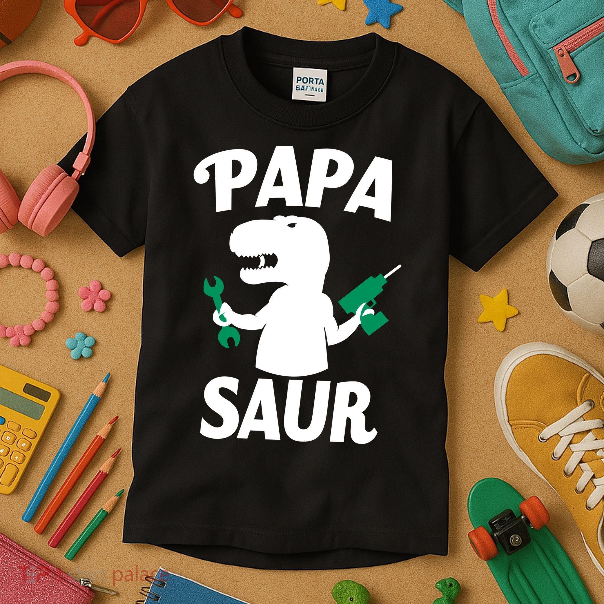 Papa Saur Fix Things Kids T-Shirt