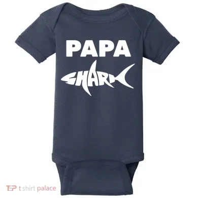 Papa Shark Baby Bodysuit