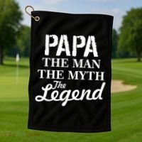 Papa The Man Myth Legend Golf Towel thumb 1