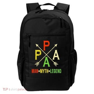 Papa The Man Myth Legend Arrow Cross Backpack