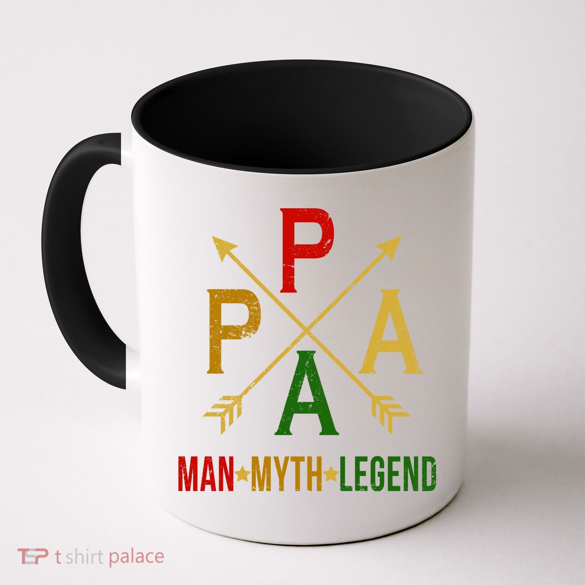 Papa The Man Myth Legend Arrow Cross Coffee Mug