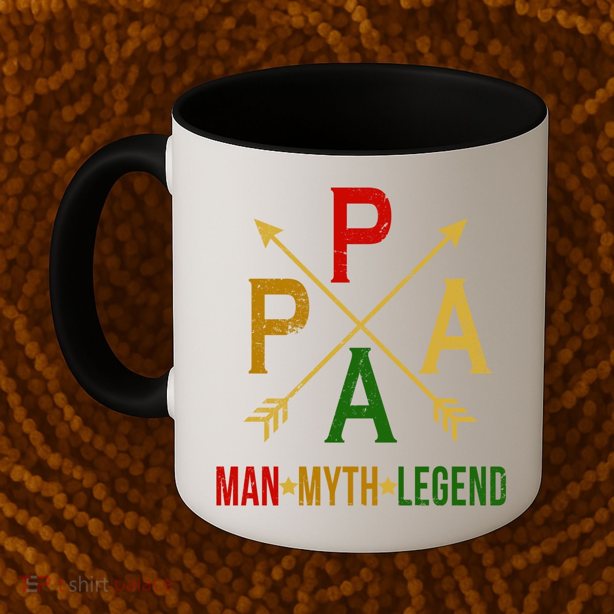 Papa The Man Myth Legend Arrow Cross Coffee Mug