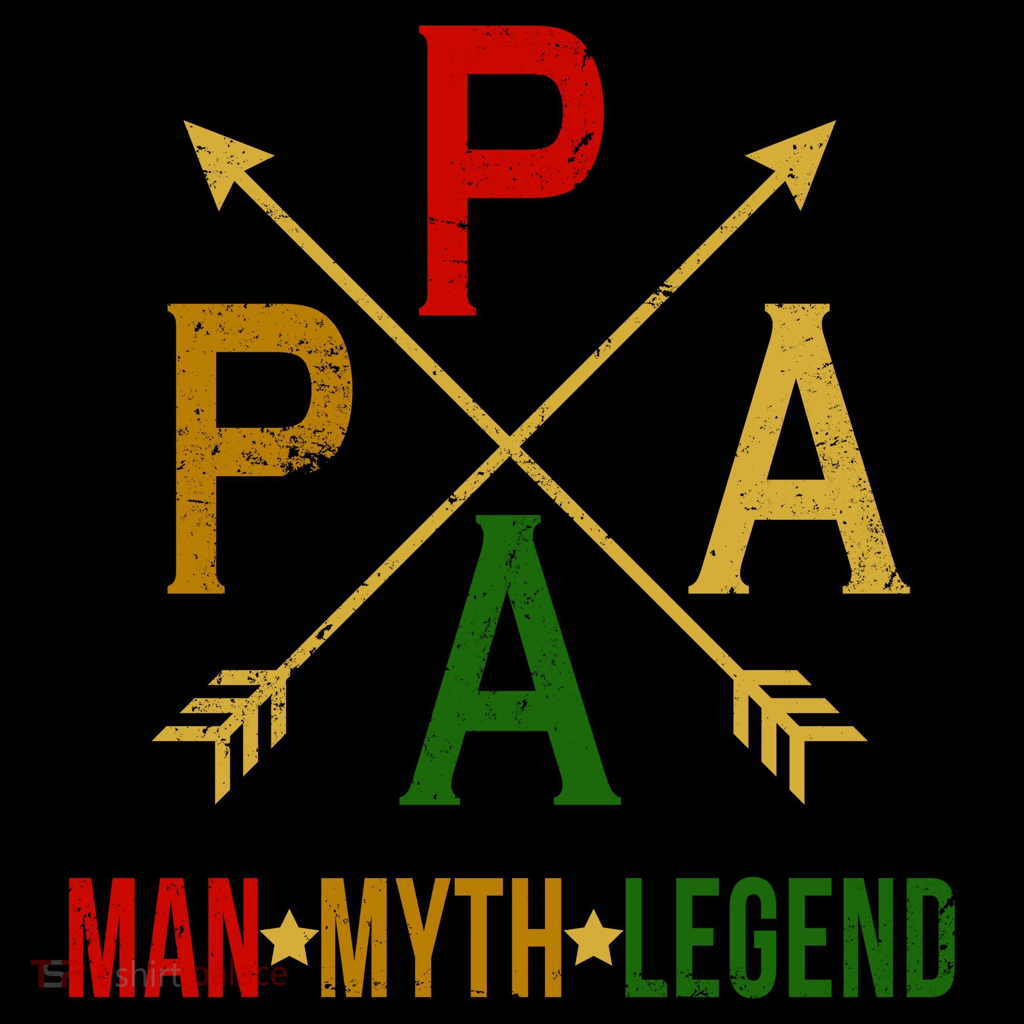 Papa The Man Myth Legend Arrow Cross Coffee Mug