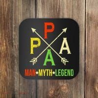 Papa The Man Myth Legend Arrow Cross Coaster thumb 0