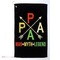 Papa The Man Myth Legend Arrow Cross Golf Towel thumb 0
