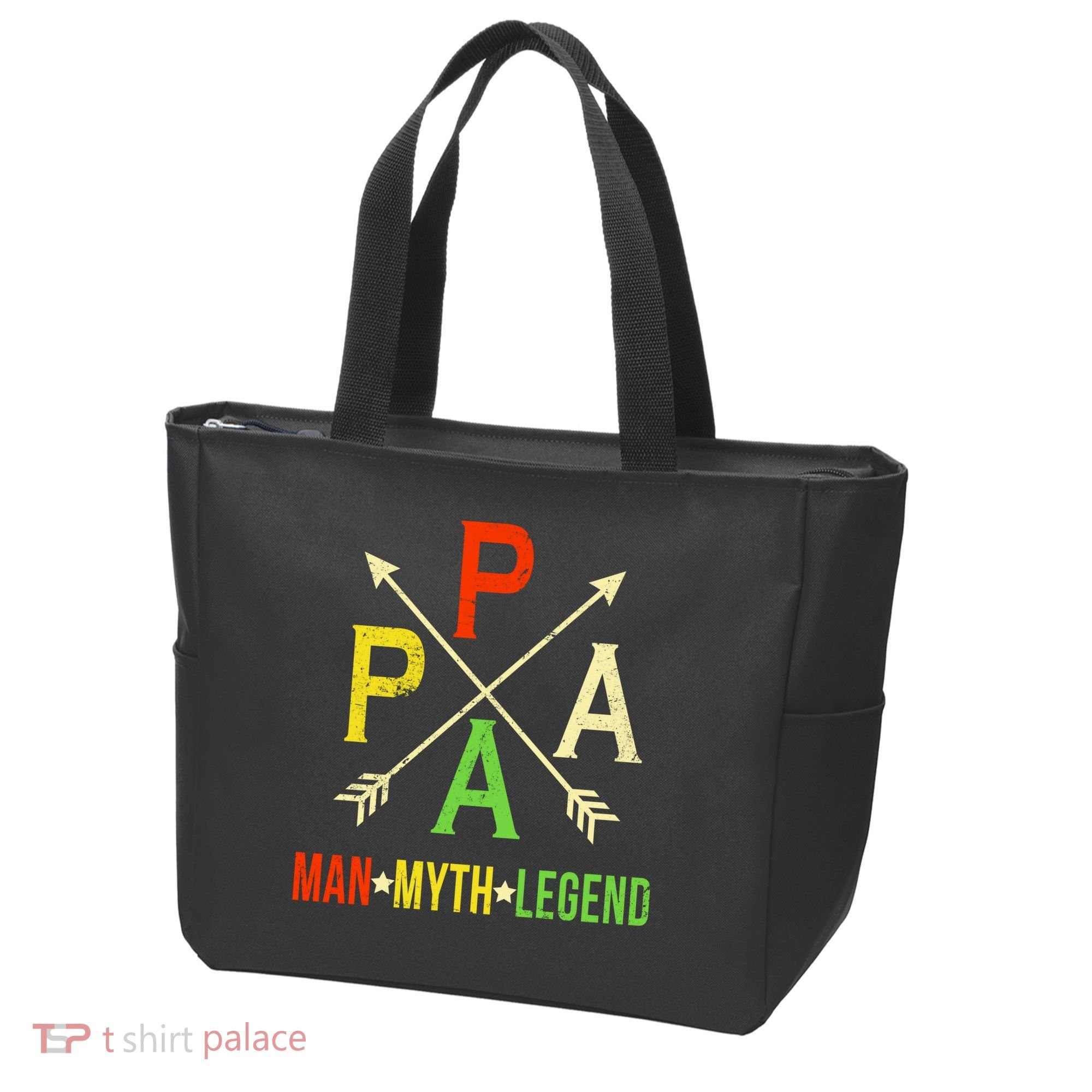 Papa The Man Myth Legend Arrow Cross Tote Bag