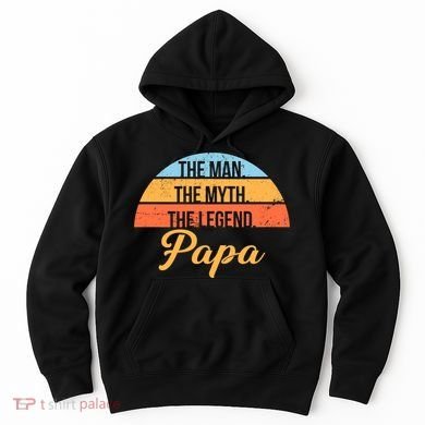 Papa The Man Myth Legend Retro Hoodie