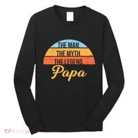 Papa The Man Myth Legend Retro Long Sleeve Shirt thumb 0