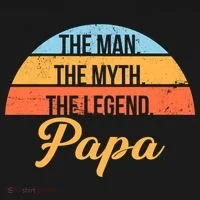 Papa The Man Myth Legend Retro Long Sleeve Shirt thumb 2