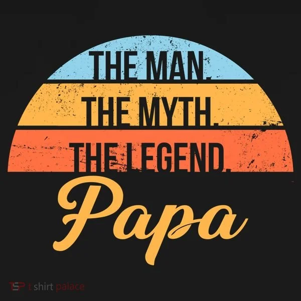 Papa The Man Myth Legend Retro Long Sleeve Shirt