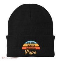Papa The Man Myth Legend Retro Beanie thumb 0