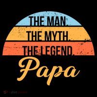 Papa The Man Myth Legend Retro Coaster thumb 2