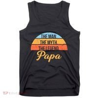 Papa The Man Myth Legend Retro Tank Top thumb 0