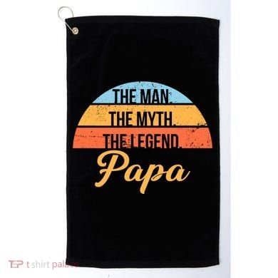 Papa The Man Myth Legend Retro Golf Towel