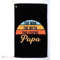 Papa The Man Myth Legend Retro Golf Towel thumb 0