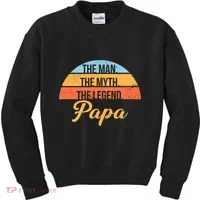 Papa The Man Myth Legend Retro Kids Sweatshirt thumb 0