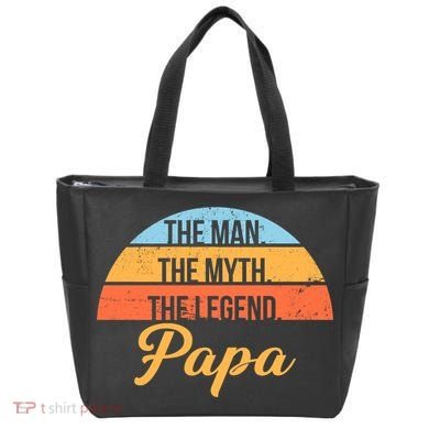 Papa The Man Myth Legend Retro Tote Bag