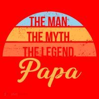 Papa The Man Myth Legend Retro Santa Hat thumb 1