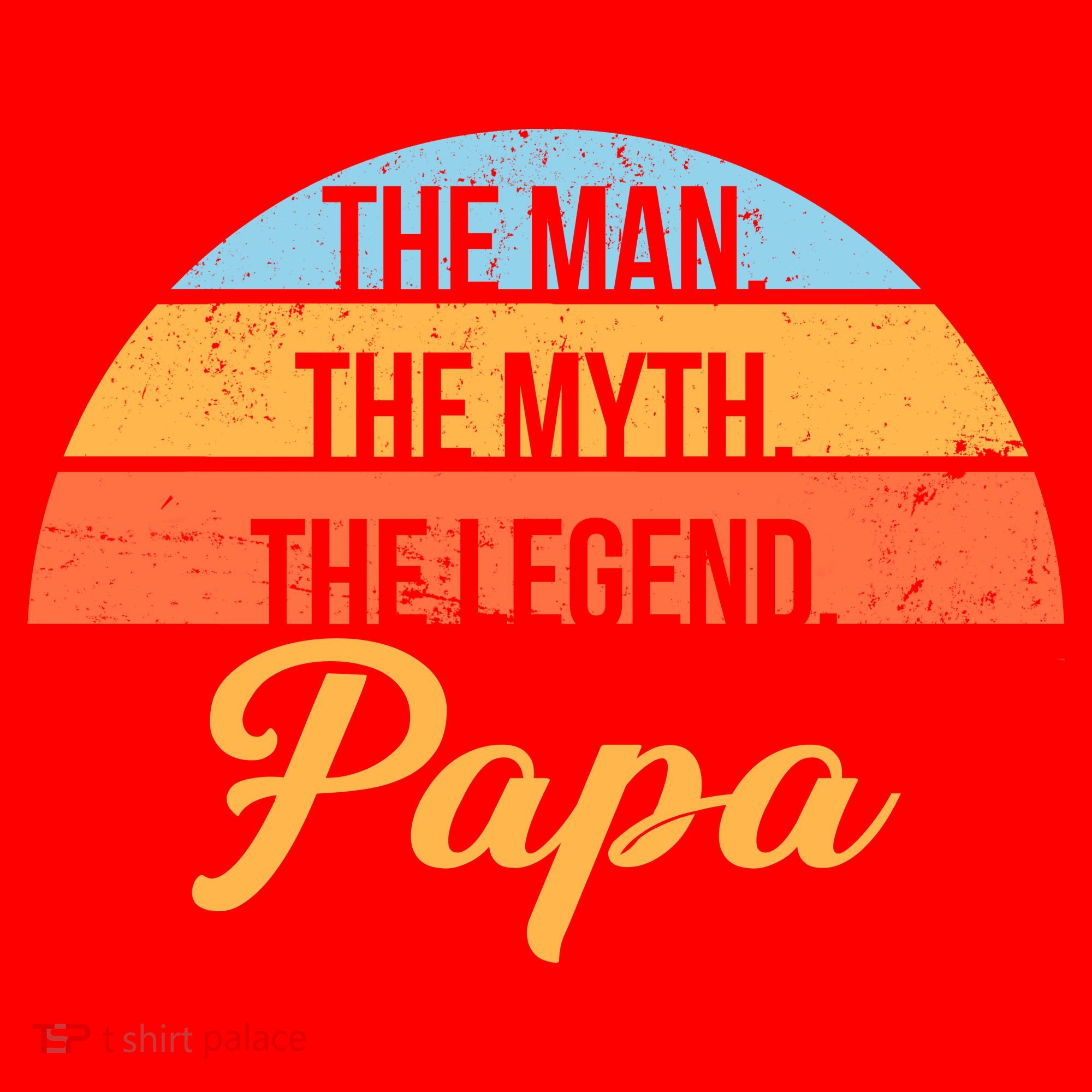 Papa The Man Myth Legend Retro Santa Hat