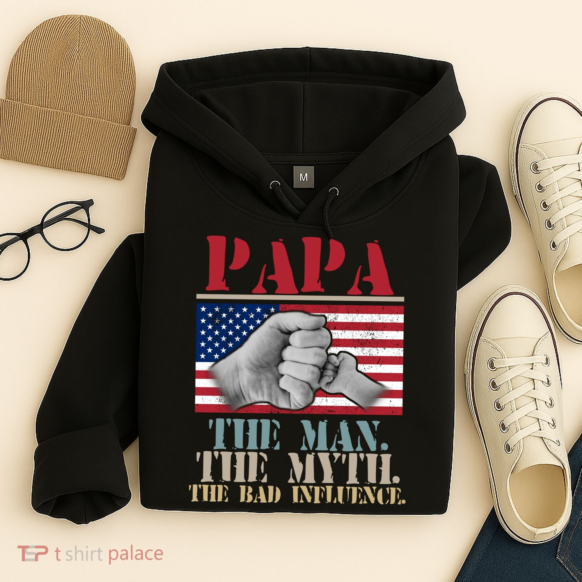 Papa The Man The Myth The Bad Influence Father's Day Hoodie