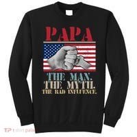 Papa The Man The Myth The Bad Influence Father's Day Sweatshirt thumb 0