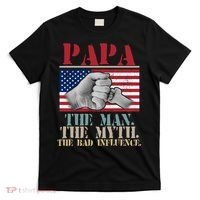 Papa The Man The Myth The Bad Influence Father's Day T-Shirt thumb 0