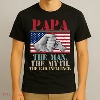 Papa The Man The Myth The Bad Influence Father's Day T-Shirt thumb 3