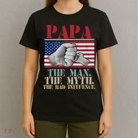 Papa The Man The Myth The Bad Influence Father's Day T-Shirt thumb 4